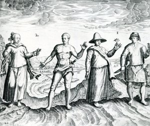 1598年の「インドオリエンタリス」の2人の男性と2人の女性